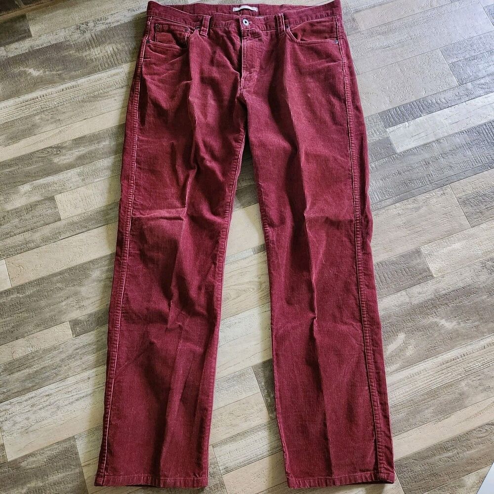 Vtg LL Bean Corduroy Pants Men’s 38x33 Red/Burgundy Straight Leg Gorpcore